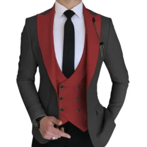 Formal Men's Suit 3 Pieces Blazer Vest and Pants Set Slim Fit Tuxedo Peaked Lapel Wedding Dresses Prom Evening Dress Business - Image 6