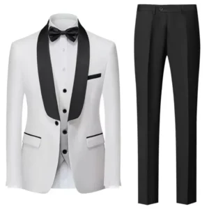 Classic Shawl Lapel Men's Suits 3 Pieces Blazer Vest and Pants Set Regular Tuxedo Suits for Men Business Ceremony Wedding Dress - Image 2