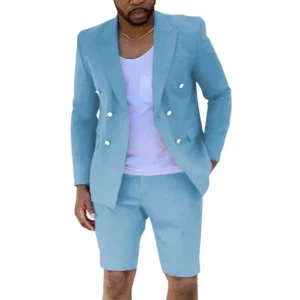 Casual Slim Fit Men's Suit 2 Pieces Blazer and Short Pants Set for Men Casual Summer Beach Wedding Dresses High Quality Tuxedo - Image 6