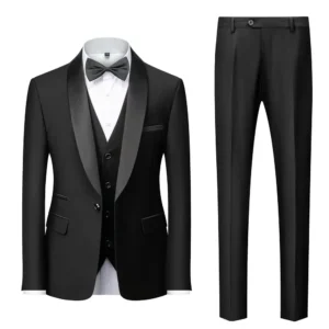 Elegant Men's Suits Classic Tuxedo Suits for Men 3 Pieces Blazer Vest and Pants Set Shawl Lapel for Wedding Business Prom - Image 6