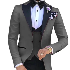 High Quality Men's Suits 3 Pieces Blazer Vest and Pants Set Peak Lapel Luxury Men's Suit for Wedding Business Tuxedo - Image 3