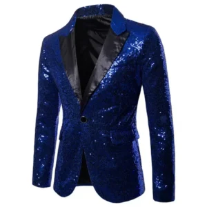 Elegant Sequin Suits for Men Single Blazer Peak Lapel for Wedding Performance Stage Costume Party Tuxedo Suits for Men - Image 2