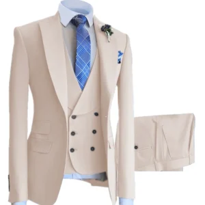 White Men Suits Set Groomsmen Groom Wear Tuxedos Costume Homme Mariage Wedding Business Suits For Men 3PCS(Blazer+Vest+Pants) - Image 3