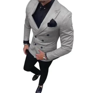 High Quality Men's Suit Set Peaked Lapel Business Blazer Pants 2-Pieces Wedding Dresses Slim Fit Tuxedos Evening Party - Image 6