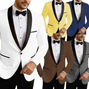 Dress Suit for Men 2 Pieces Blazer and Pants Set Shawl Lapel Regular Mens Suits Men's Suit for Wedding Business Tuxedo Set - Image 1