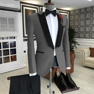 Classic Men's Wedding Tuxedo 2 Piece Set Black Jacket Pants Elegant Men's Suit Costume Homme Mariage Terno Masculino Completo - Image 4