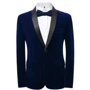 Classic Velvet Men Slim Fit Formal Suit Shawl Lapel Tuxedo Set 2-Piece Set Blazer and Pants Business Evening Party High Quality - Image 5