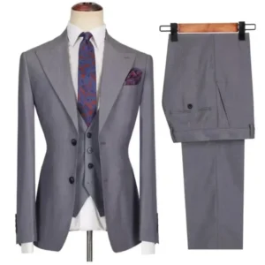 Slim Fit Tuxedo Men's Suits 3 Pieces Blazer Vest and Pants Set Peak Lapel High Quality Men's Suit for Wedding Business Ceremony - Image 5