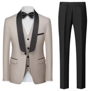 Classic Shawl Lapel Men's Suits 3 Pieces Blazer Vest and Pants Set Regular Tuxedo Suits for Men Business Ceremony Wedding Dress - Image 5