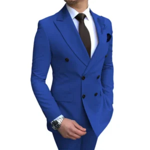 Fashion Peak Lapel Suit Sets of Clothes 2 Pieces Blazer and Pants Set High Quality Men's Suit for Wedding Groomsmen Men's Suits - Image 2