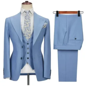 Slim Fit Tuxedo Men's Suits 3 Pieces Blazer Vest and Pants Set Peak Lapel High Quality Men's Suit for Wedding Business Ceremony - Image 6