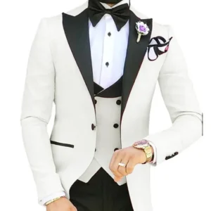 High Quality Men's Suits 3 Pieces Blazer Vest and Pants Set Peak Lapel Luxury Men's Suit for Wedding Business Tuxedo - Image 2