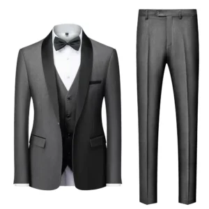 Elegant Men's Suits Classic Tuxedo Suits for Men 3 Pieces Blazer Vest and Pants Set Shawl Lapel for Wedding Business Prom - Image 4
