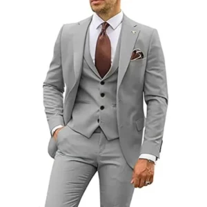 Formal Tuxedo Suits for Men Peak Lapel 3 Pieces Blazer Vest and Pants Set for Evening Party Business Wedding Dresses - Image 4