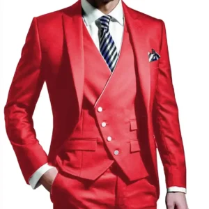 Elegant Men Suits 3 Pieces Slim Fit Blazer Vest Pants Set Peak Lapel Tuxedo Set for Wedding Single Breasted Suit Elegant Wedding - Image 3