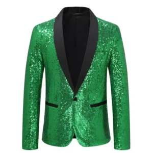 Sequin Mens Suit Single Blazer Peak Lapel Slim Fit Suit Party Tuxedo Men Suits For Party Evening Dress Performance stage costume - Image 2