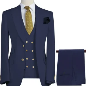 Formal Slim Fit Suits for Men Peak Lapel 3 Pieces Blazer Vest and Pants Set Luxury Men's Suit for Wedding Business Prom - Image 6