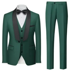 Classic Shawl Lapel Men's Suits 3 Pieces Blazer Vest and Pants Set Regular Tuxedo Suits for Men Business Ceremony Wedding Dress - Image 4