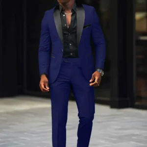 High Quality Suits for Men 2 Pieces Blazer and Pants Set Shawl Lapel Suit Jackets for Wedding Business Men's Suits - Image 4