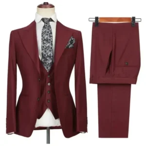 Slim Fit Tuxedo Men's Suits 3 Pieces Blazer Vest and Pants Set Peak Lapel High Quality Men's Suit for Wedding Business Ceremony - Image 3