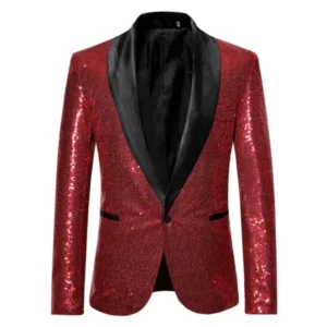 Sequin Mens Suit Single Blazer Peak Lapel Slim Fit Suit Party Tuxedo Men Suits For Party Evening Dress Performance stage costume - Image 3
