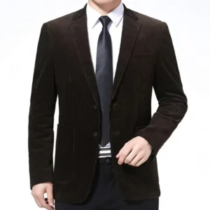 Corduroy Men's Casual Single Blazer Vintage Notch Lapel Regular Suit Elegant Tuxedos Set for Wedding Evening Parties Prom - Image 4