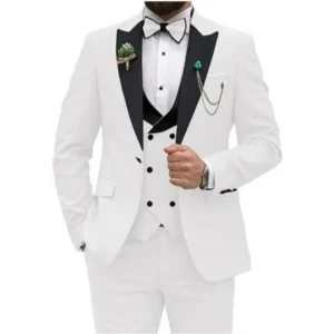 Men's Suits 3 Pieces Blazer Vest and Pants Set Peak Lapel Luxury Tuxedo Suits for Men for Wedding Formal Dresses Business - Image 2