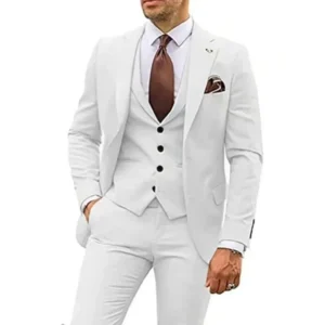 Formal Tuxedo Suits for Men Peak Lapel 3 Pieces Blazer Vest and Pants Set for Evening Party Business Wedding Dresses - Image 3