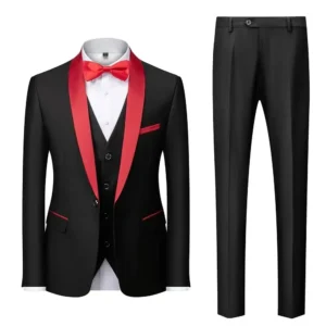 Elegant Men's Suits Classic Tuxedo Suits for Men 3 Pieces Blazer Vest and Pants Set Shawl Lapel for Wedding Business Prom - Image 3
