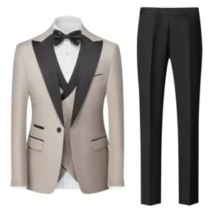 Formal Slim Fit Suits for Men Luxury Tuxedo 3 Pieces Blazer Vest and Pant Set Peak Lapel for Wedding Business Dress Suit for Men - Image 5