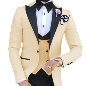 High Quality Men's Suits 3 Pieces Blazer Vest and Pants Set Peak Lapel Luxury Men's Suit for Wedding Business Tuxedo - Image 6