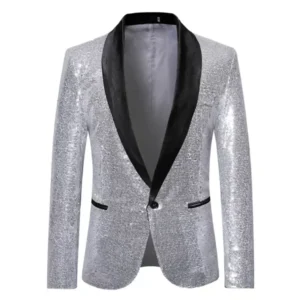 Sequin Mens Suit Single Blazer Peak Lapel Slim Fit Suit Party Tuxedo Men Suits For Party Evening Dress Performance stage costume - Image 5