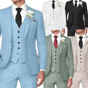 Formal Men's Suits Regular Tuxedo Notched Lapel Suits for Men 3 Pieces Blazer Vest and Pants Set Wedding Dresses Party Blazers - Image 1