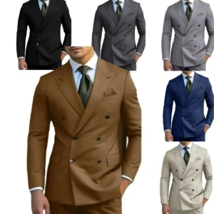 Classic Mens Suits Slim Fit 2 Pieces Blazer and Pants Peak Lapel Luxury Men Wedding Dresses Tuxedo Set for Prom Party Business - Image 1