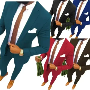 Formal Suit for Men Notched Lapel 2 Pieces Blazer and Pants Set for Wedding Dresses Business Evening Party Tuxedo Suits for Men - Image 1