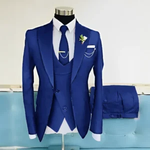 Royal Blue Suit For Men Wedding Dress Groom Tuxedo 3-piece Jacket Pant Vest Formal Elegant Men Customized Suit Terno Masculino - Image 1