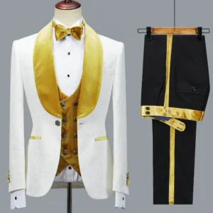 Latest Design Luxury Men Suit Slim fit Groomsmen Groom Wedding Dress Tuxedos Costume Homme Men Clothing 3PCS(Blazer+Pants+Vest) - Image 1