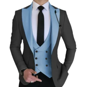 Formal Men's Suit 3 Pieces Blazer Vest and Pants Set Slim Fit Tuxedo Peaked Lapel Wedding Dresses Prom Evening Dress Business - Image 5